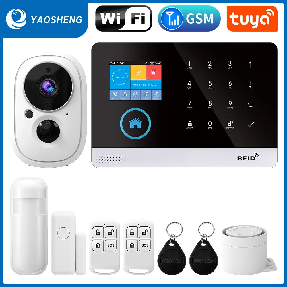 Home Burglar Security Alarm System Wireless Motion Sensor Detector Door Sensor Outdoor Siren Remote Control Work With Alarm Host