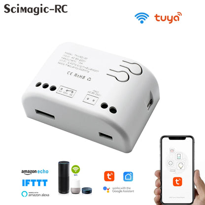 Tuya WiFi AC DC 7-32V 85-250V 12V 24V 220V 1/2/4 Channel Receiver – 10A 16A Relay for Wireless Control