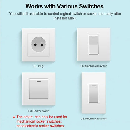 16A Mini Wi-Fi Smart Switch | DIY 2-Way Control, Alexa & Google Assistant Compatible