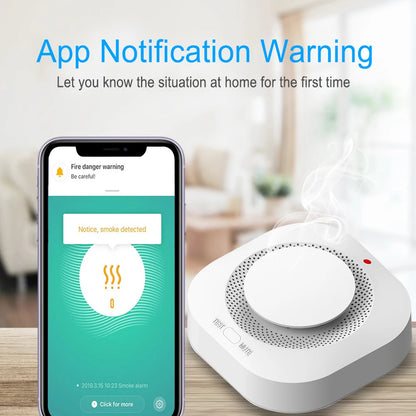 Tuya ZigBee WiFi Smoke Detector Sensor – 80DB Alarm, Fire Protection