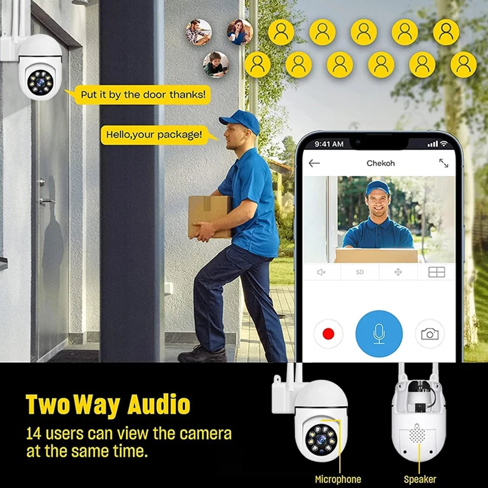 A7 Wireless 2.4G WiFi Security Camera – 2MP Night Vision Mini Camera with Two-Way Audio & 360° Viewing Angle