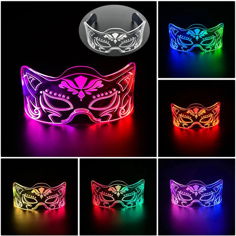 LED Visor Glasses – Light Up Cyberpunk Sunglasses for New Year, Robot Cosplay, and Parties