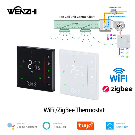 ترموستات تكييف الهواء الذكي Zigbee/WiFi للتحكم في تبريد/تدفئة المنزل