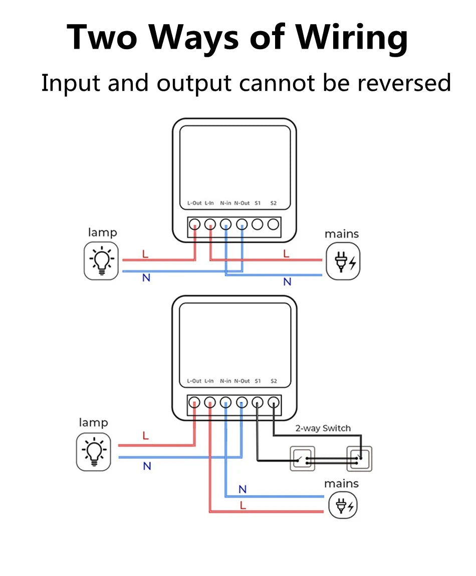 16A Mini Wi-Fi Smart Switch | DIY 2-Way Control, Alexa & Google Assistant Compatible