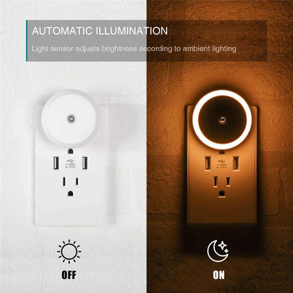 Xiaomi LED Night Light Smart Sensor Plug-in Round Wall Lamp