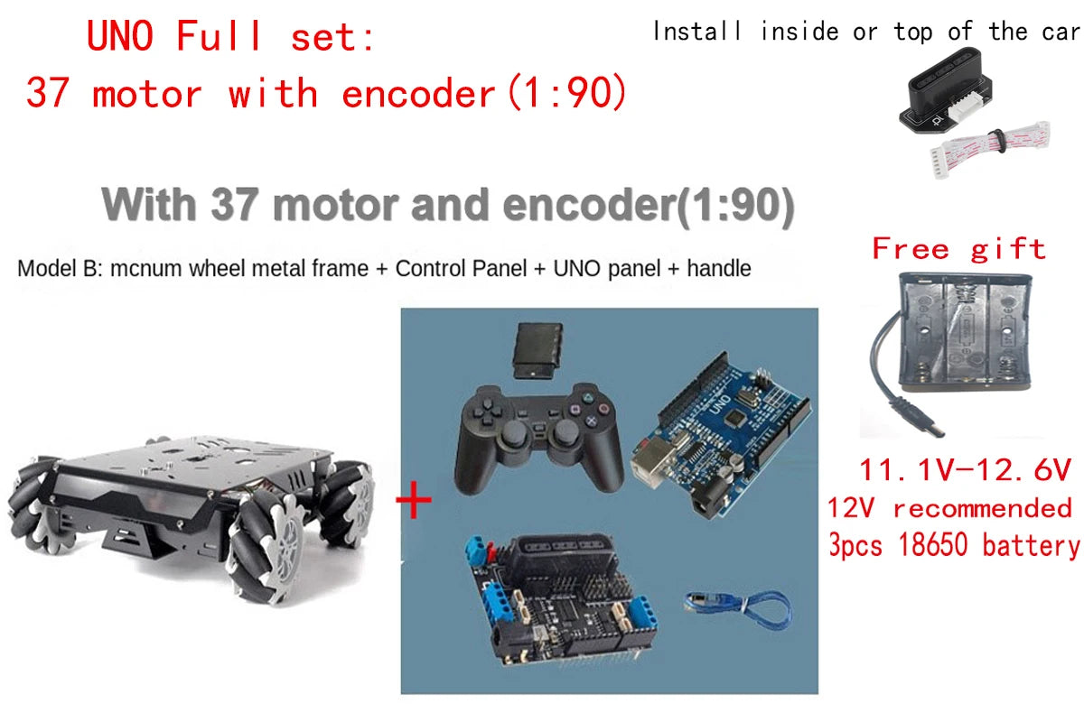 عجلة ميكانوم V3 حمولة 25 كجم لخزان RC مع هيكل سيارة روبوت بمحرك 12 فولت لمجموعة أدوات روبوت Arduino DIY UNO/ESP32 PS2 القابلة للبرمجة