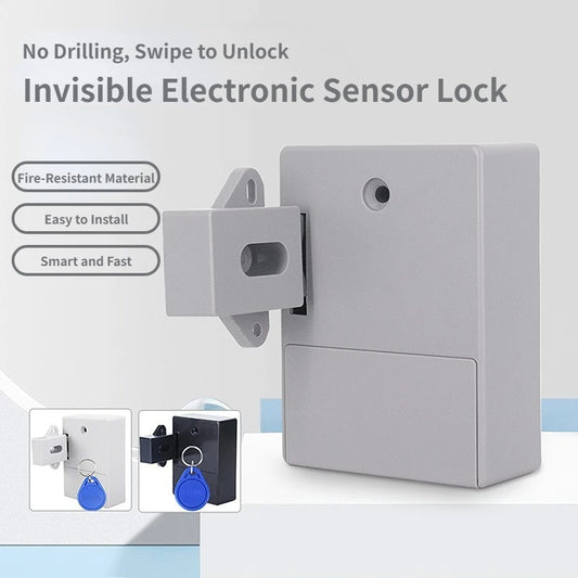 Invisible No-Drill Cabinet Lock – Smart Electronic Sensor Lock for Wardrobes and Cabinets