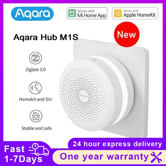 Aqara Smart Hub M1S Gateway | Wireless Zigbee 3.0, Wi-Fi & RGB LED Night Light, Remote Control for Xiaomi Mijia