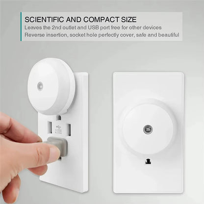 Xiaomi LED Night Light Smart Sensor Plug-in Round Wall Lamp