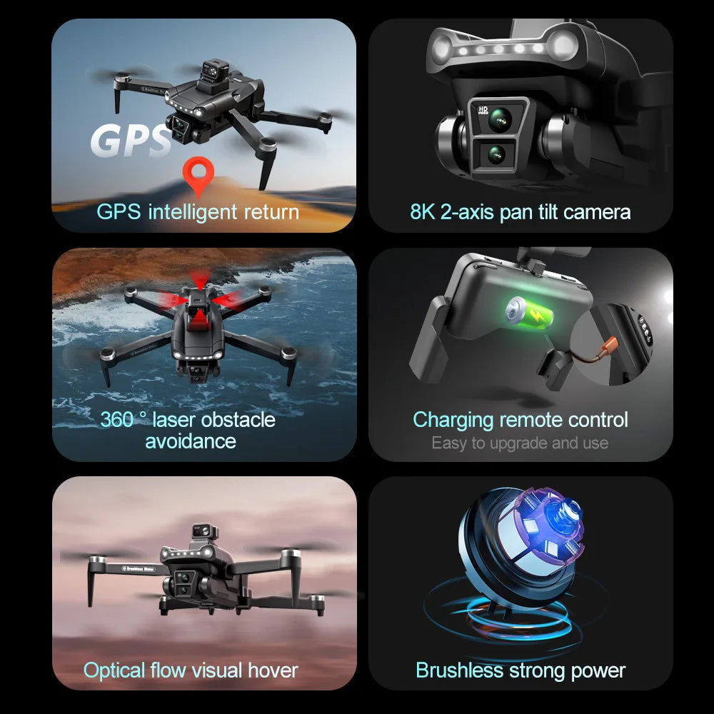 V198 GPS Drone For Xiaomi with 8K Professional HD Camera, 5G WiFi, Obstacle Avoidance, Optical Flow, Brushless, Foldable Quadcopter