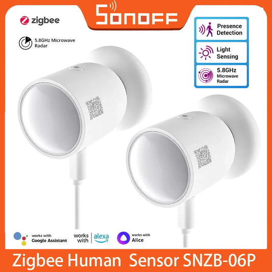 SONOFF SNZB-06P Zigbee Human Presence Sensor – 5.8GHz Microwave Radar, Smart Home Automation