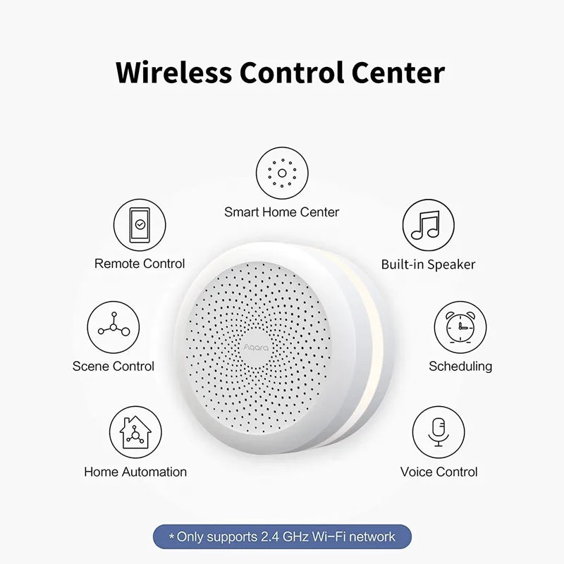 Aqara Smart Hub M1S Gateway | Wireless Zigbee 3.0, Wi-Fi & RGB LED Night Light, Remote Control for Xiaomi Mijia