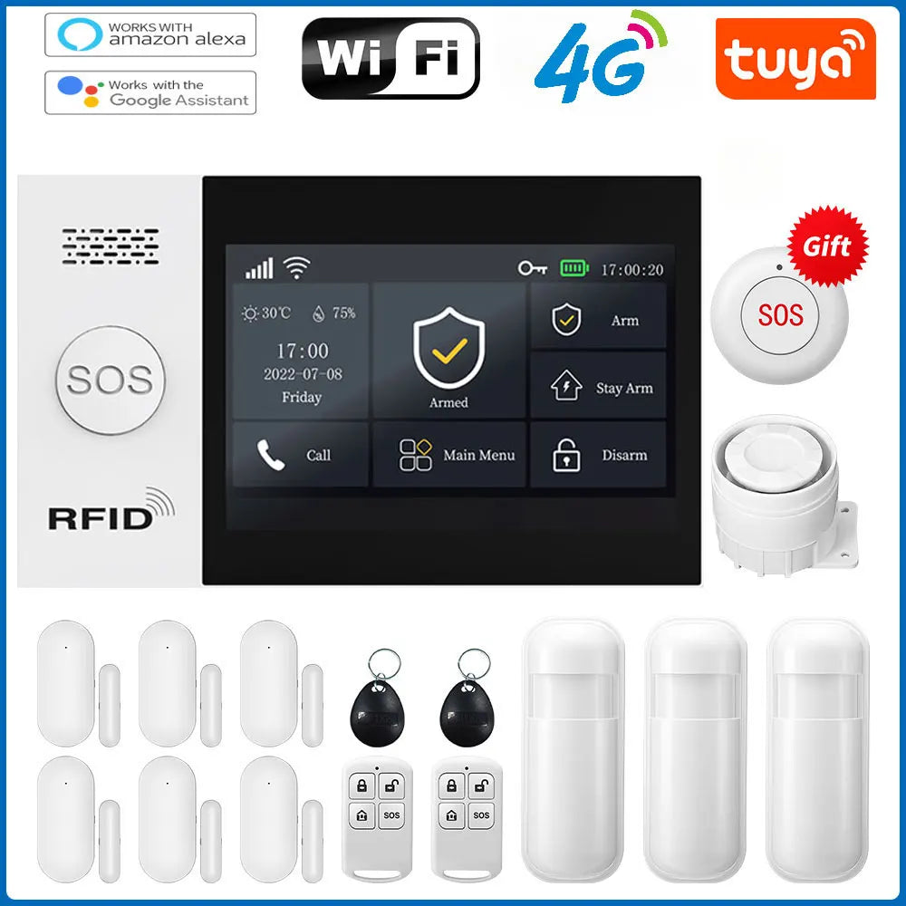 YUPA Tuya Smart Home Security Alarm System with PIR & Door Detectors