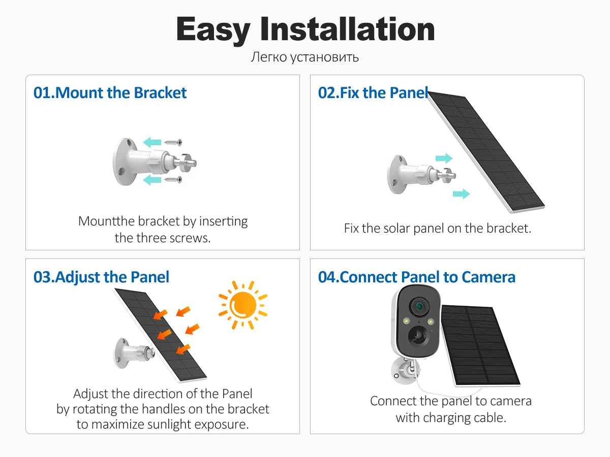 Techage 3MP Solar-Powered Wireless Security Camera – AI Human Detection & Two-Way Audio