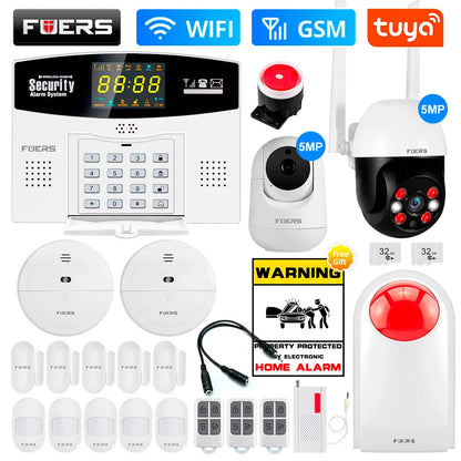 Fuers Tuya Smart WIFI 4G GSM Alarm System – Wireless Security with Motion Sensors, Alexa & Google Control