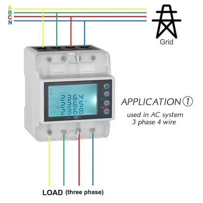 عداد الطاقة Tuya WiFi Smart 3-Phase 380V 100A ثنائي الاتجاه