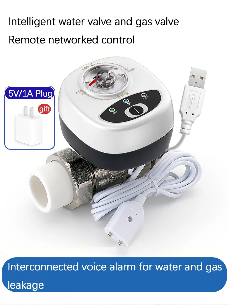 eWelink WiFi Smart Valve Water Gas Shutoff Automated Ball Valve DN15/DN20/DN25 Wireless Control for Alexa, Google, Alice