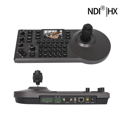 NDI PTZ Camera Joystick Controller POE 3" Preview LCD PTZ Controller Keyboard with 4D Joystick for Broadcast Church Live Streaming