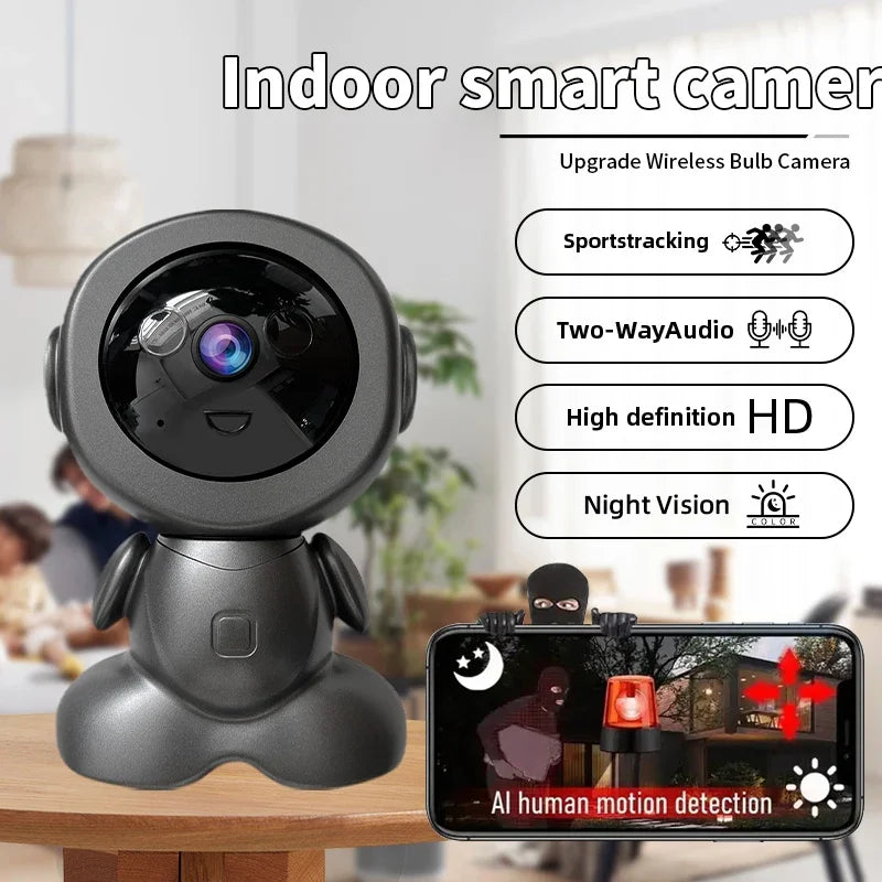 8MP WiFi Surveillance Robot Camera – Two-Way Audio, AI Smart Tracking, 4X Zoom, Color Night Vision, PTZ Security Camera