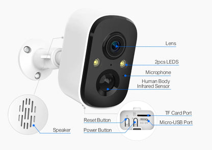 Techage 3MP Solar-Powered Wireless Security Camera – AI Human Detection & Two-Way Audio