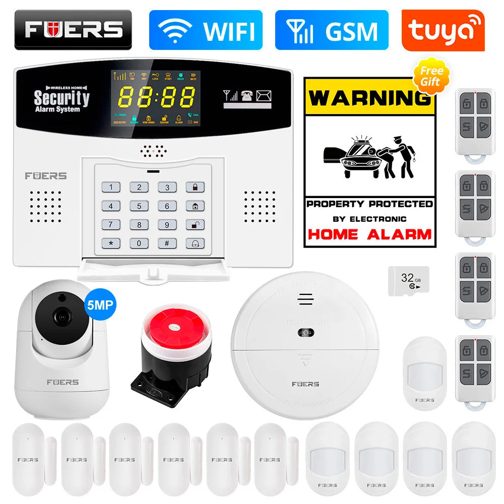 Fuers Tuya Smart WIFI 4G GSM Alarm System – Wireless Security with Motion Sensors, Alexa & Google Control