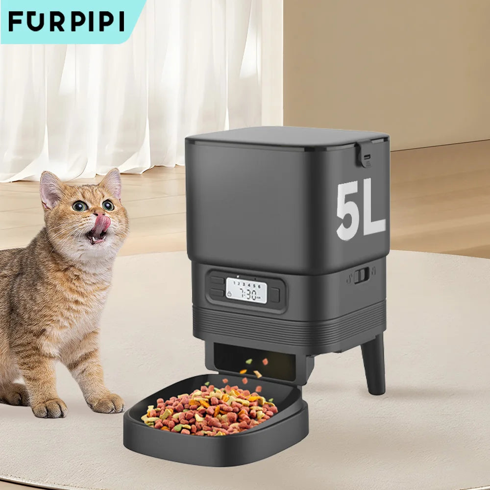 Furpipi Automatic Cat Feeder – Smart Control for Cats and Dogs, Stainless Steel Food Dispenser