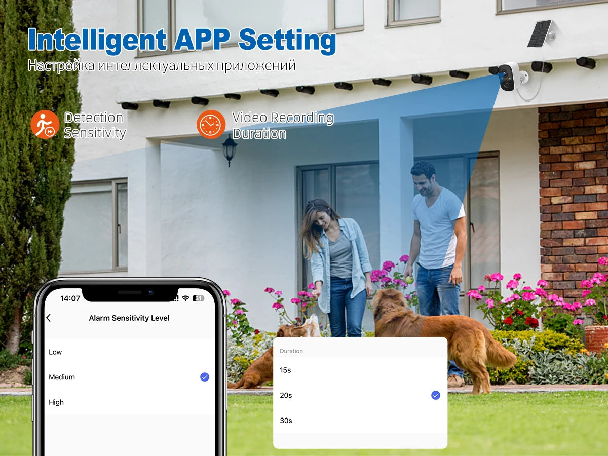 Techage 3MP Solar-Powered Wireless Security Camera – AI Human Detection & Two-Way Audio