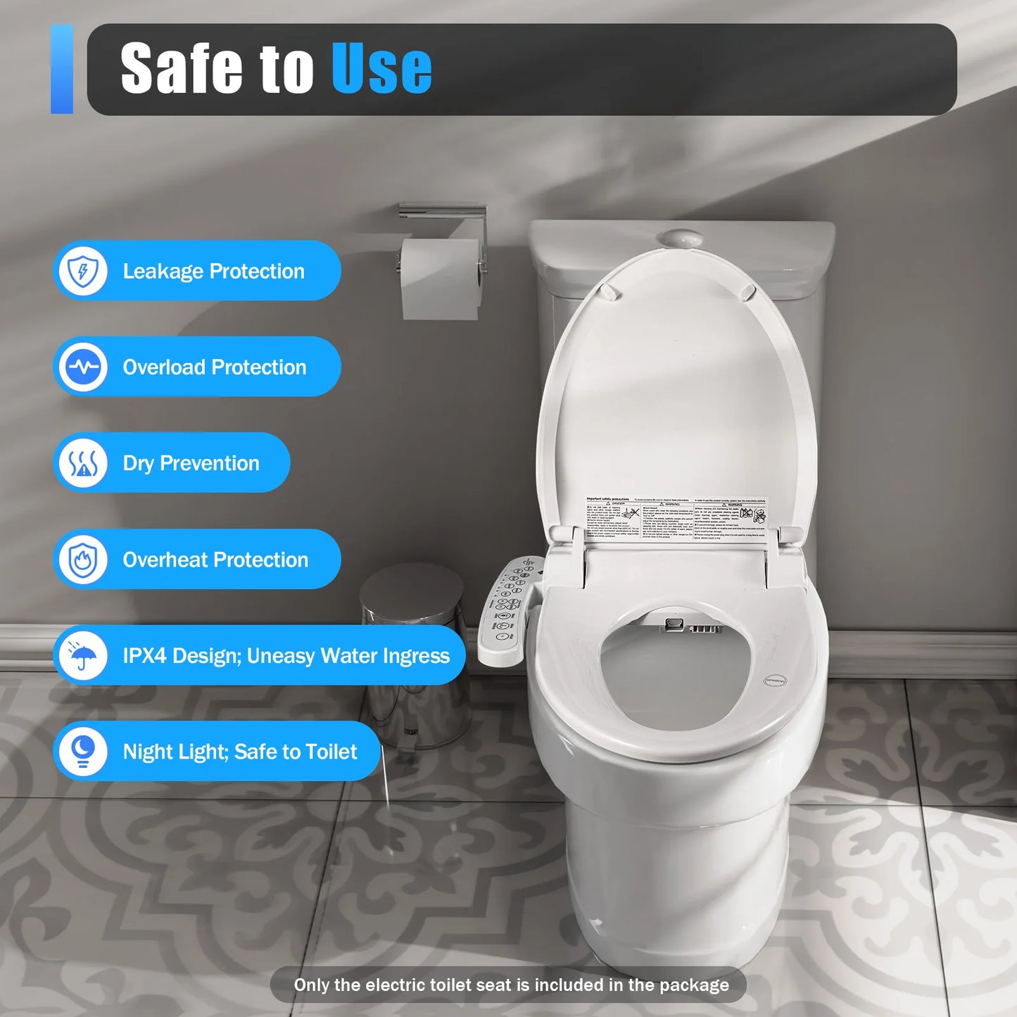 Electric Smart Toilet – Heated Seat & Automatic Cleaning