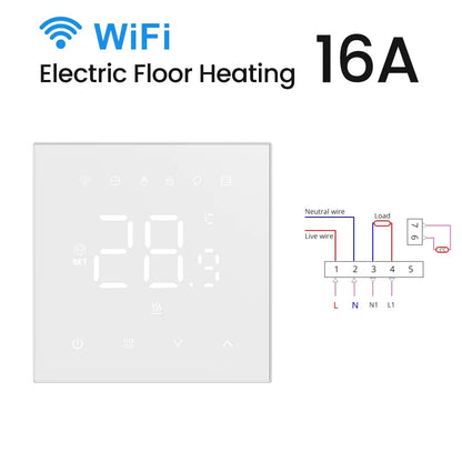 AVATTO Tuya WiFi Heating Thermostat 220V – Smart Electric & Water Floor Heating Temperature Controller for Google Home, Alexa, Alice