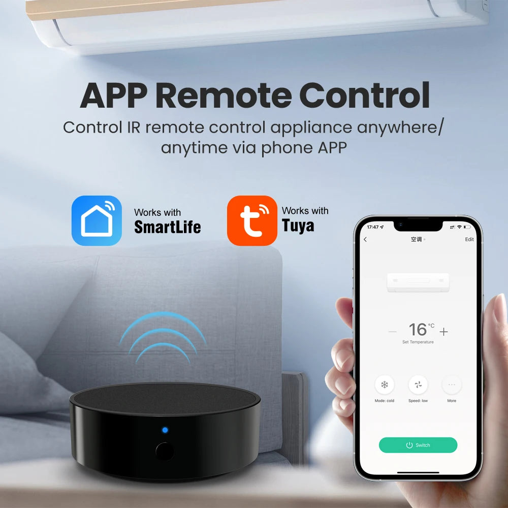 AVATTO Tuya WiFi Smart IR/RF Remote Control for Smart Home for TV, Air Condition, Works with Alexa, Google Home