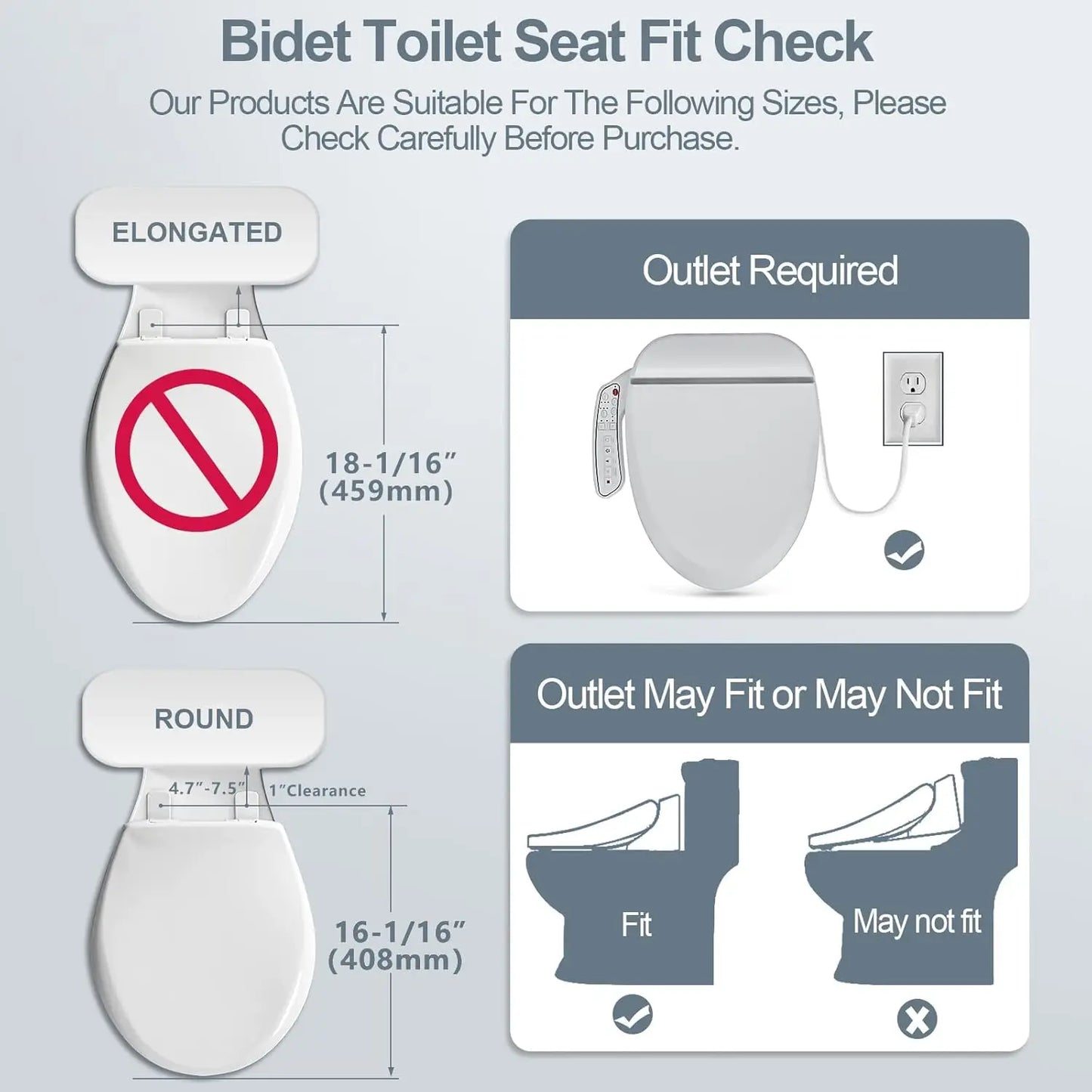 ZMA102D Bidet Toilet Seat, Round Smart Unlimited Warm Water, Vortex Wash, Electronic Heated, Warm Air Dryer, Rear and Front Wash