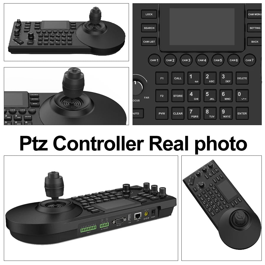 NDI PTZ Camera Joystick Controller POE 3" Preview LCD PTZ Controller Keyboard with 4D Joystick for Broadcast Church Live Streaming