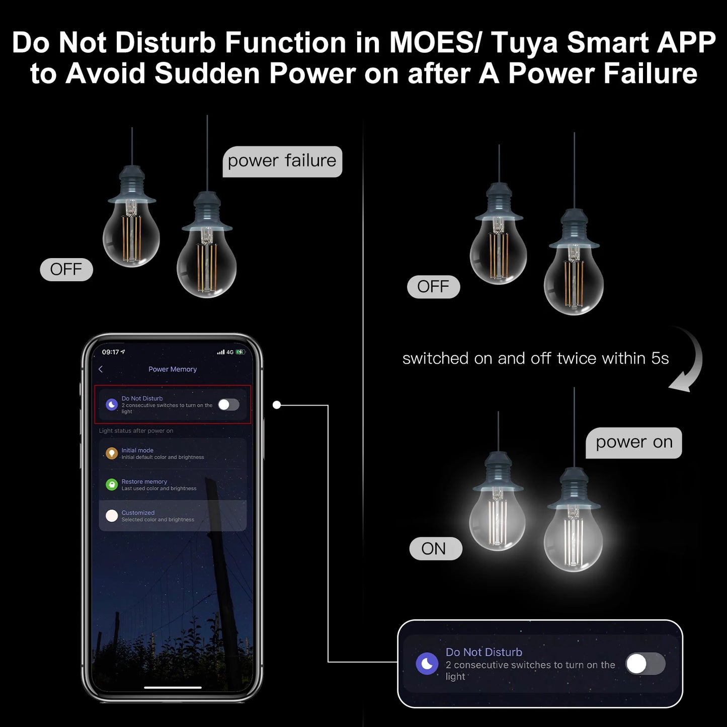 MOES WiFi Smart Filament Bulb LED Light Lamp (E27, Dimmable, 2700K-6500K) – Tuya, Alexa, Google Voice Control