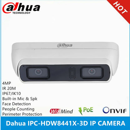 Dahua IPC-HDW8441X-3D 4MP IR Dual-Lens IP Camera with Built-in MIC & SPK, POE & WizMind Stereo Analysis