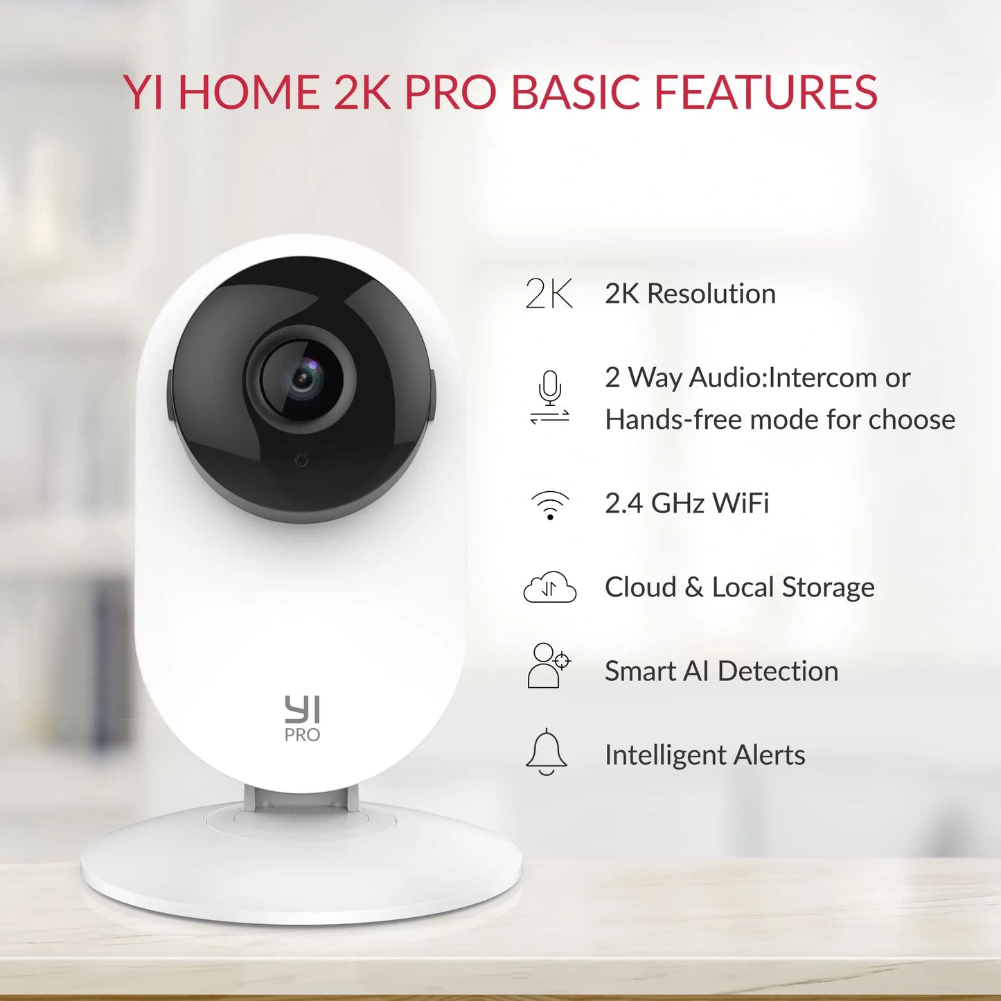 2025 YI 4pc 2K Home Pro Camera | 3MP Wi-Fi IP Security Surveillance System with Night Vision for Baby Monitoring (iOS & Android)