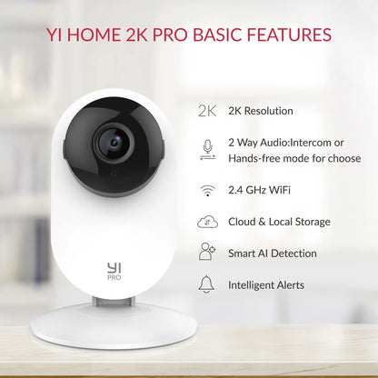 2025 YI 4pc 2K Home Pro Camera | 3MP Wi-Fi IP Security Surveillance System with Night Vision for Baby Monitoring (iOS & Android)