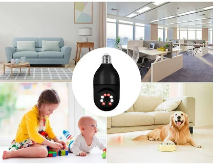 E27 Bulb 2.4G Wifi Surveillance Camera – APP-Controlled Rotation & Full Color Night Vision