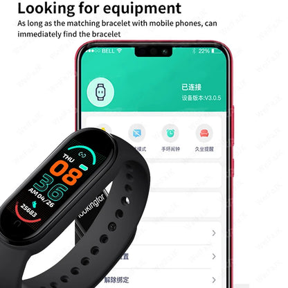 M6 Smart Watch – Fitness Tracker with Heart Rate & Blood Pressure Monitor