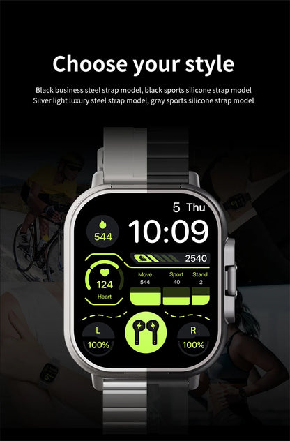 2024 2-in-1 Smart Watch with Earphone | Bluetooth Call, GPS, Heart Rate Monitor & Music Playback