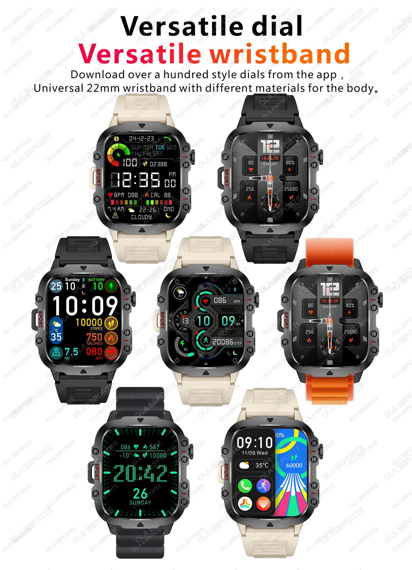 2025 Military Smart Watch for Men | IP68 Waterproof, 1.81" Screen, Fitness Tracker, BT Call, Outdoor Sports