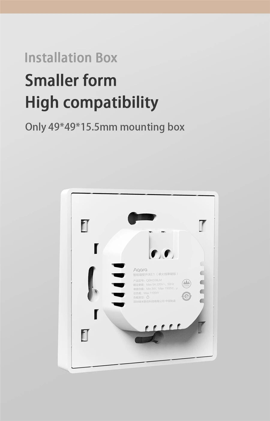 Aqara Smart Wall Switch E1 ZigBee 3.0 Smart Home Wireless Key Light Switch with Fire Wire