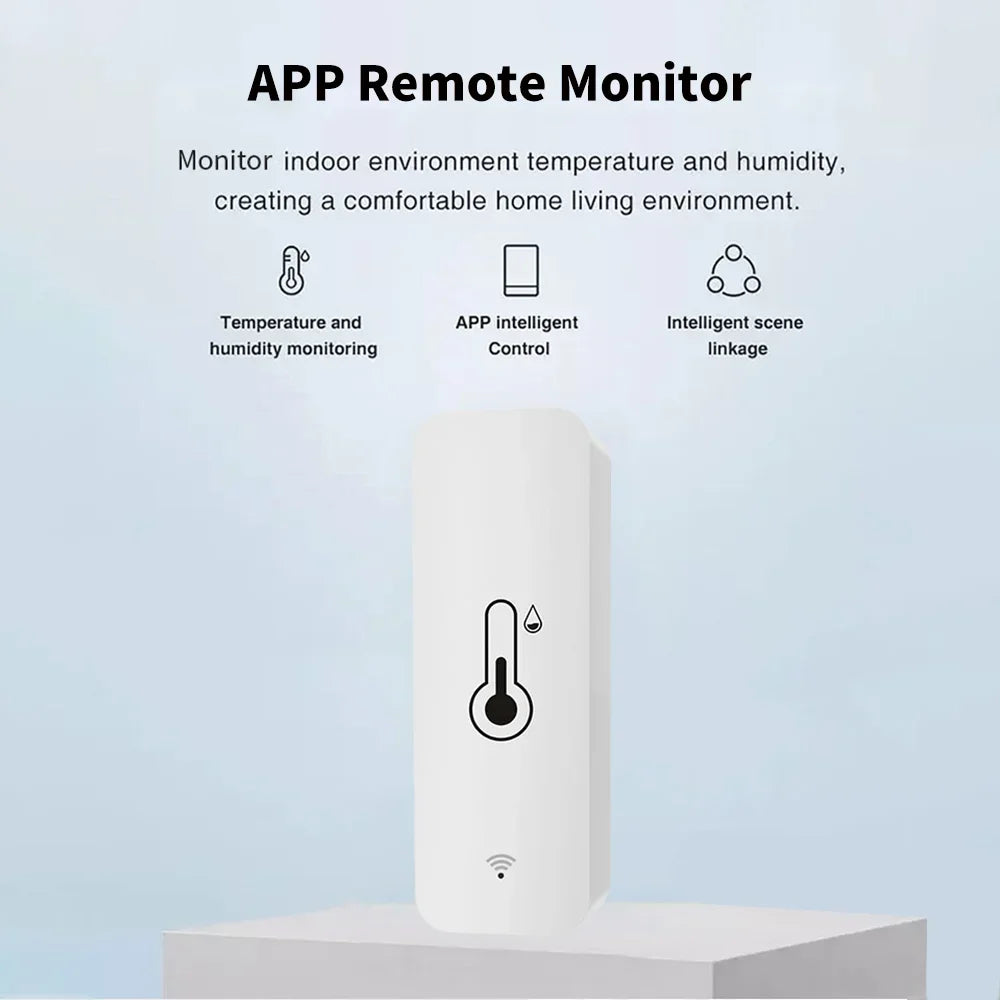 Tuya ZigBee WiFi Temperature and Humidity Sensor – APP Remote Monitoring, Works with Alexa & Google Assistant