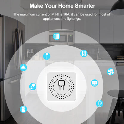 16A Mini Wi-Fi Smart Switch | DIY 2-Way Control, Alexa & Google Assistant Compatible