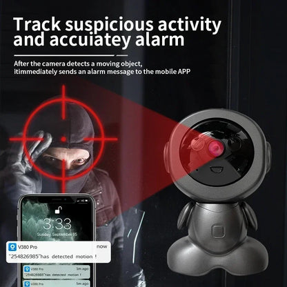 8MP WiFi Surveillance Robot Camera – Two-Way Audio, AI Smart Tracking, 4X Zoom, Color Night Vision, PTZ Security Camera