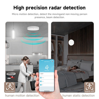 Tuya WiFi Zigbee Human Presence Detector – Radar Distance Detection, Smart PIR Sensor for Home Assistant