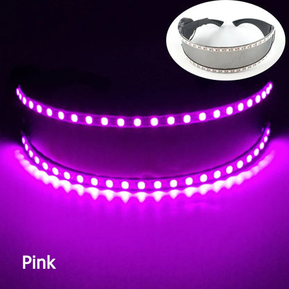 LED Visor Glasses – Light Up Cyberpunk Sunglasses for New Year, Robot Cosplay, and Parties