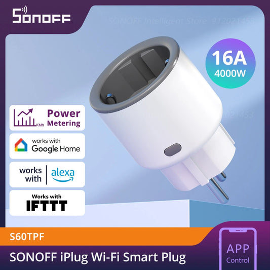 SONOFF iPlug S60 EU/UK Wi-Fi Smart Socket Overload Protection Timer Smart Scene Remote Control via eWeLink Alexa Google IFTTT