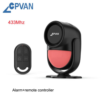 CPVAN Motion Detector for Home Burglary Security Protection – Wireless Motion Sensor with Door Sensor Alarm and Remote Control