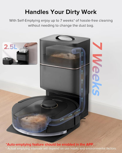 Q5 Pro+ Robot Vacuum and Mop, Self-Emptying with 5500 Pa Max Suction