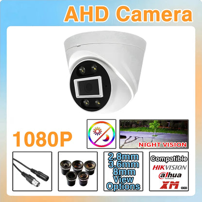 4LED Auto Luminous LED Full Color Indoor Dome AHD Camera – 1920*1080P HD Security CCTV for Reliable Night Monitoring Protection